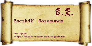 Baczkó Rozamunda névjegykártya